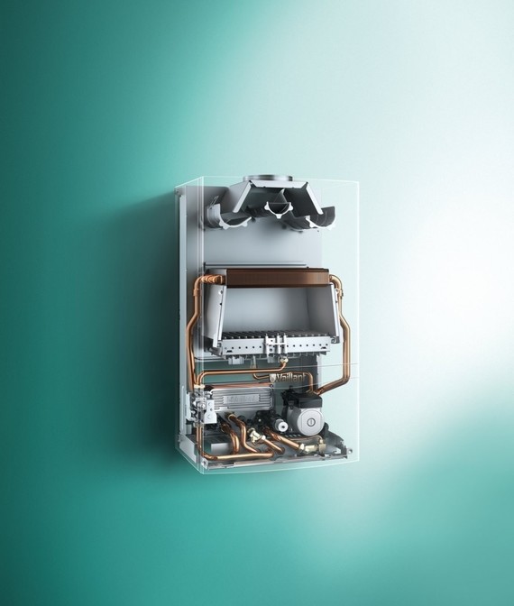 Unutrašnjost Vaillant turboTEC plus kombinovanog kotla – izmenjivač i elektronika